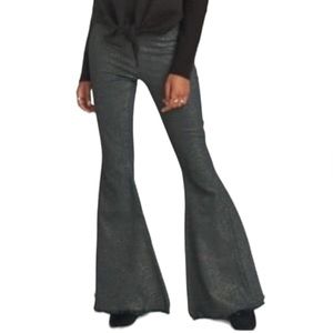 Show Me Your Mumu lightweight corduroy high waist super flared frayed pants SZ M